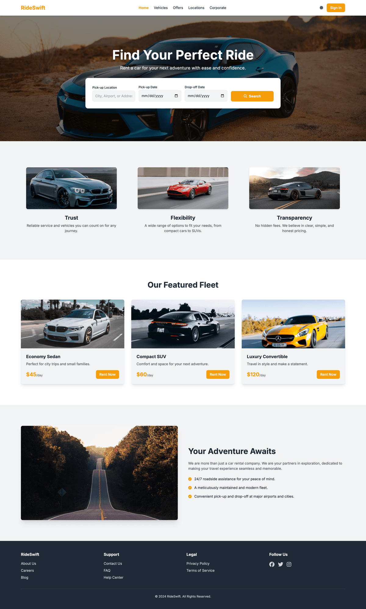 RideSwift – Smart Car Rental for Businesses and Individuals
